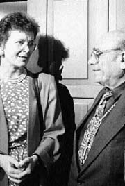 Aspecto de la reunin entre la comisionada Mary Robinson y el obispo Samuel Ruiz n Foto: Guillermo Sologuren