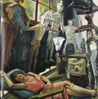 Lucila y los judas, 1954, fragmento del óleo del artista